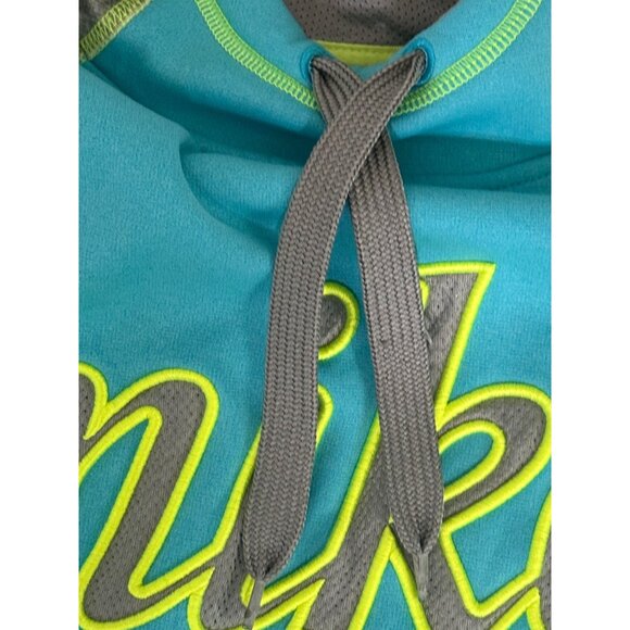 Nike Women's Teal & Gray Hoodie With Thumb Holes - Large therma fit - Picture 6 of 9